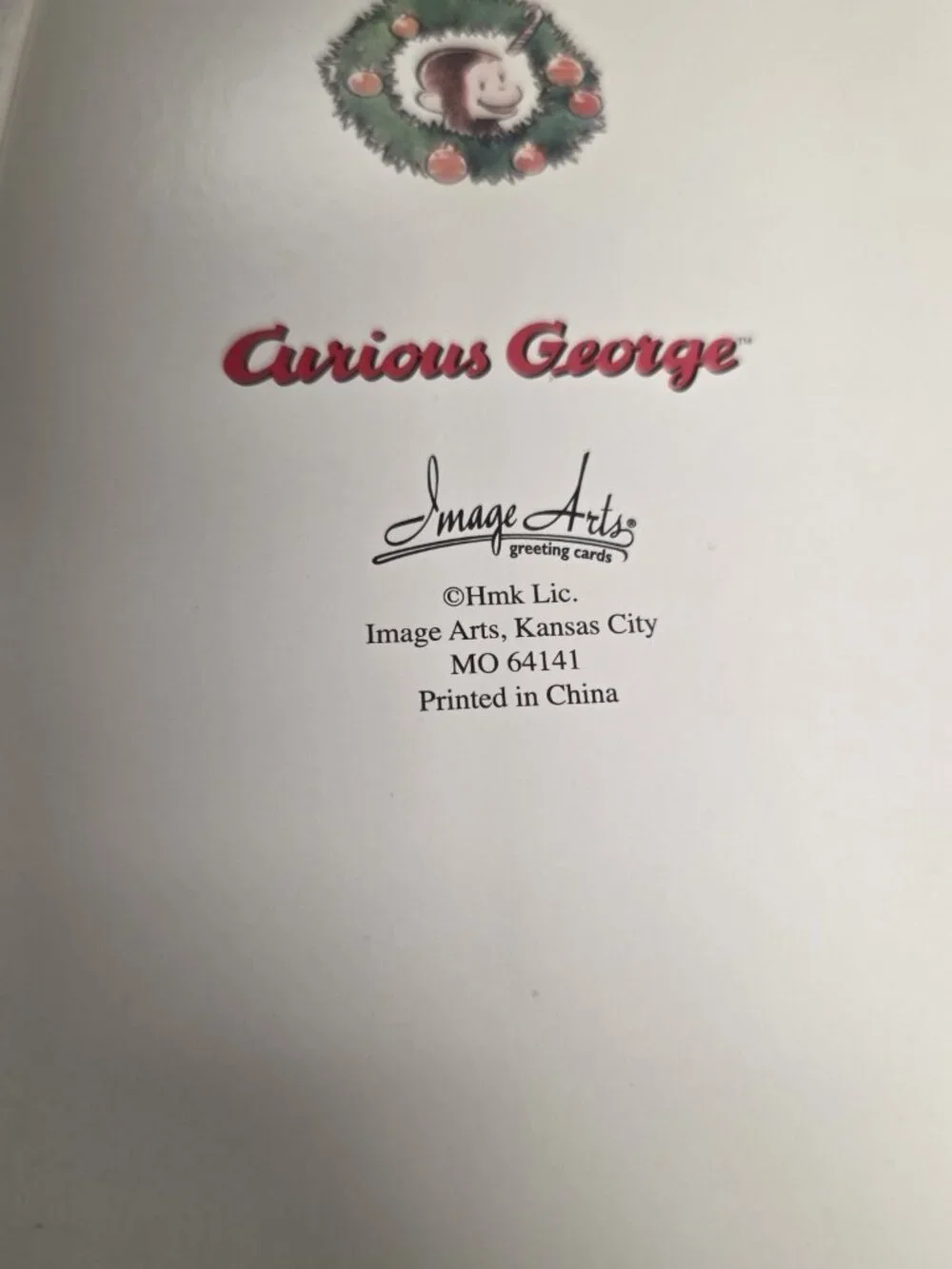 Vtg Curious George Christmas Cards Collectible Set Of Six Cards W/envelopes
